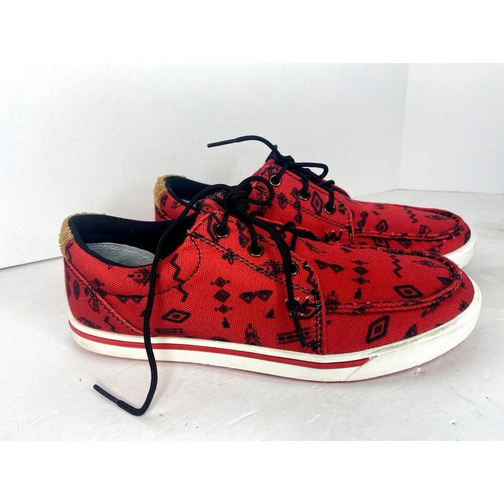 Wrangler Casual Shoes Aztec Print Retro Lace Red Women Sz 8.5 M